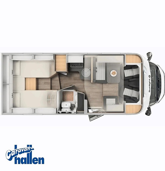 Sunlight T 66 S Adventure (Fiat) Vit (5e bältesplats/5sovplatser) 3500kg In