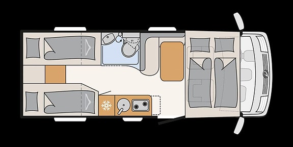 Dethleffs Globebus i 4 Automat, Litium, solceller, Långbäddar 2 of 14