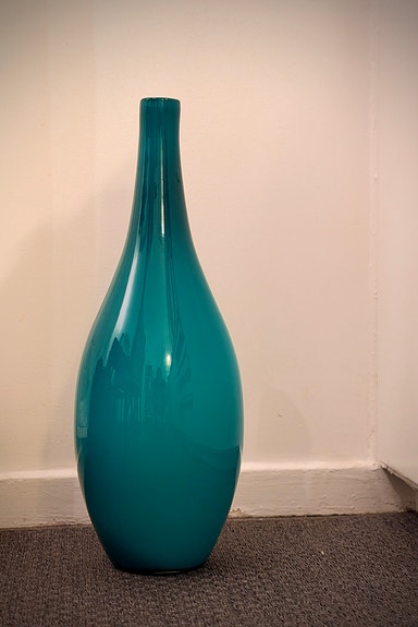 Elegant stor turkos dekorationsvas – som ny