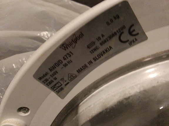 Whirlpool AWO/D 4731 frontmatad tvättmaskin vit