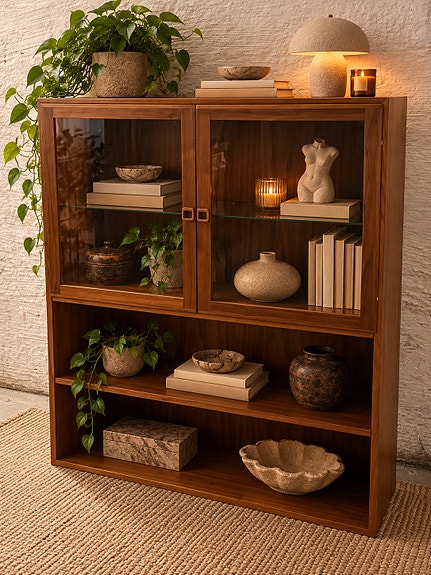 Teak Vitrinskåp