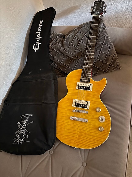 Epiphone Les Paul elgitarr gul