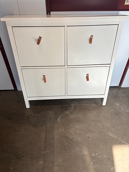 IKEA HEMNES Skoskåp med läderdetaljer, gratis leverans Malmö och närområde
