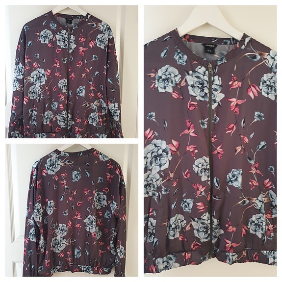Tunn jacka - blommig jacka/blus med dragkedja