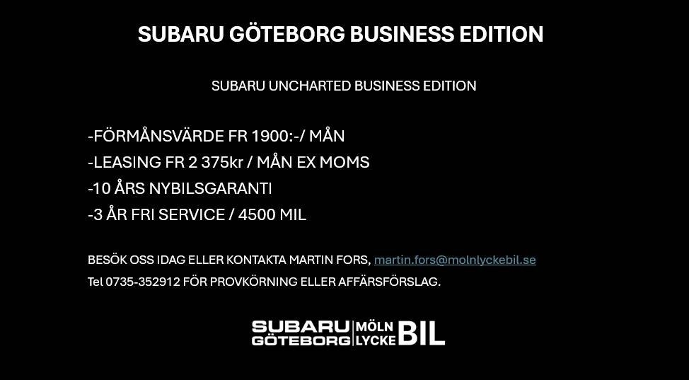 Subaru Uncharted Business Edition 2026, bild 2/4
