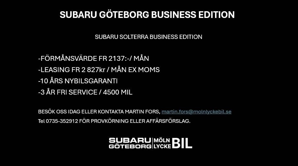 Subaru Solterra Business Edition 2026, bild 2/9