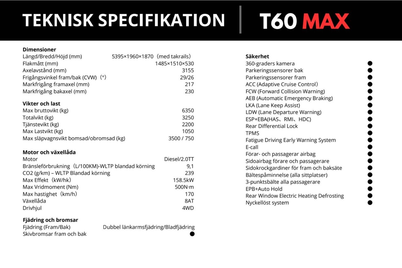 Maxus T60 4WD Automat – 3500kg drag 2026, photo 3/10
