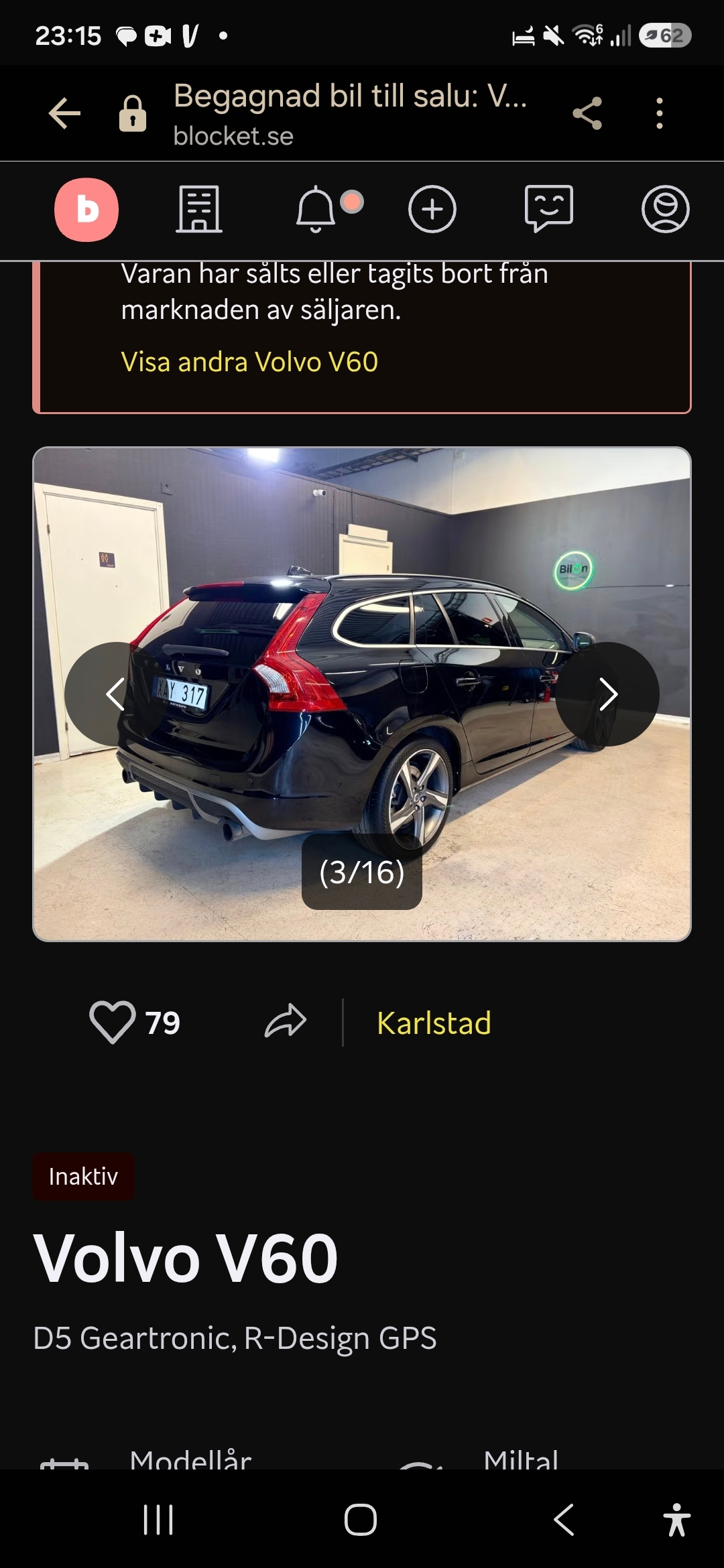 Volvo V60 D5 Geartronic 2011, bild 7/8