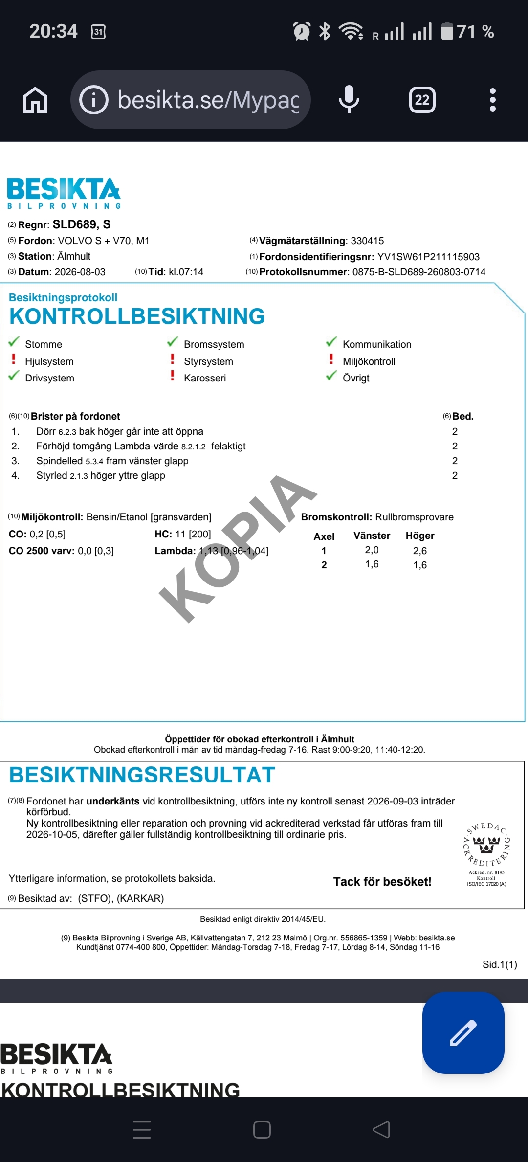Volvo V70 2.4 Manuell 2001, kuva 5/5