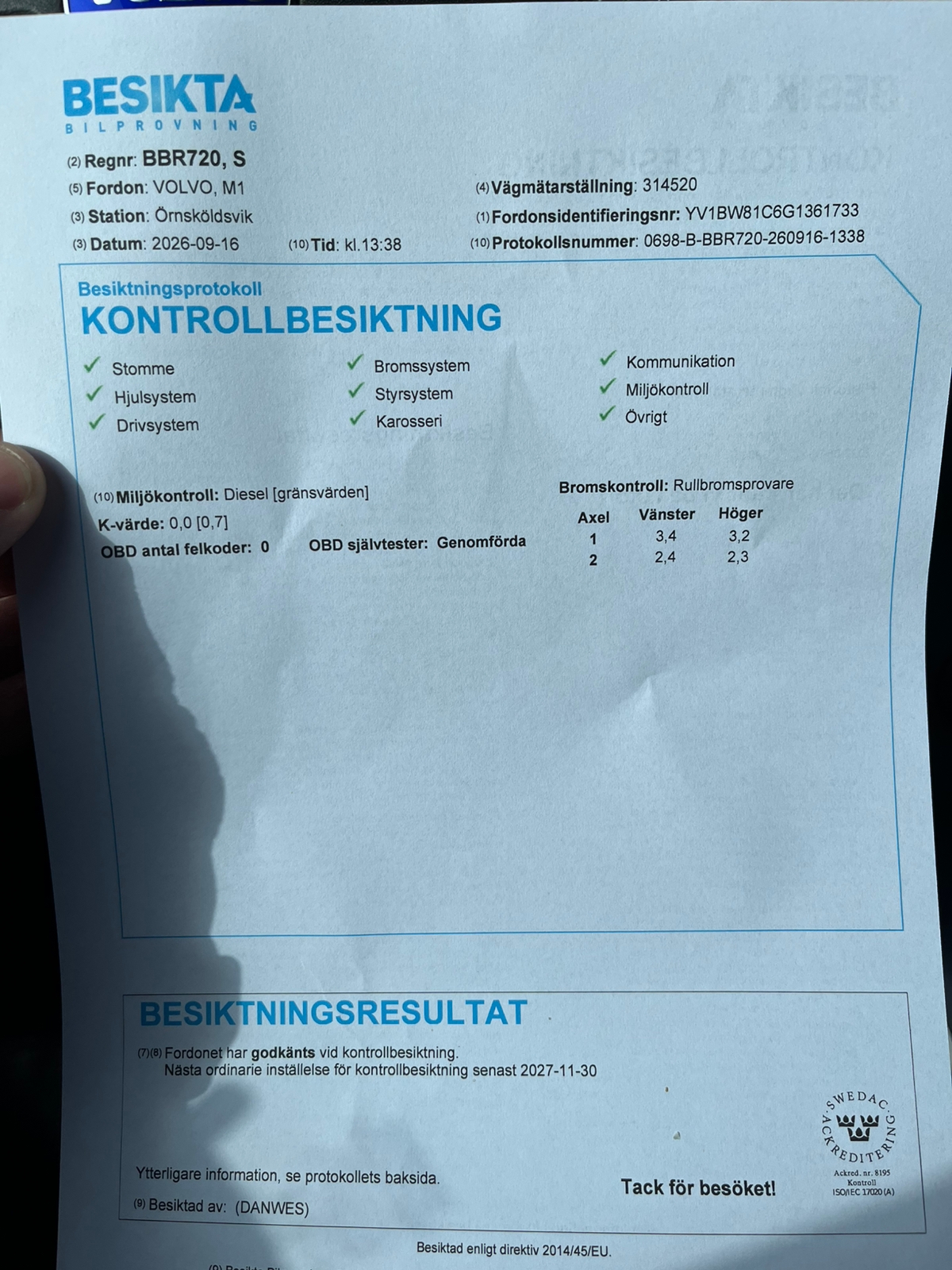 Volvo V70 D4 AWD Geartronic 2016, bild 6/6