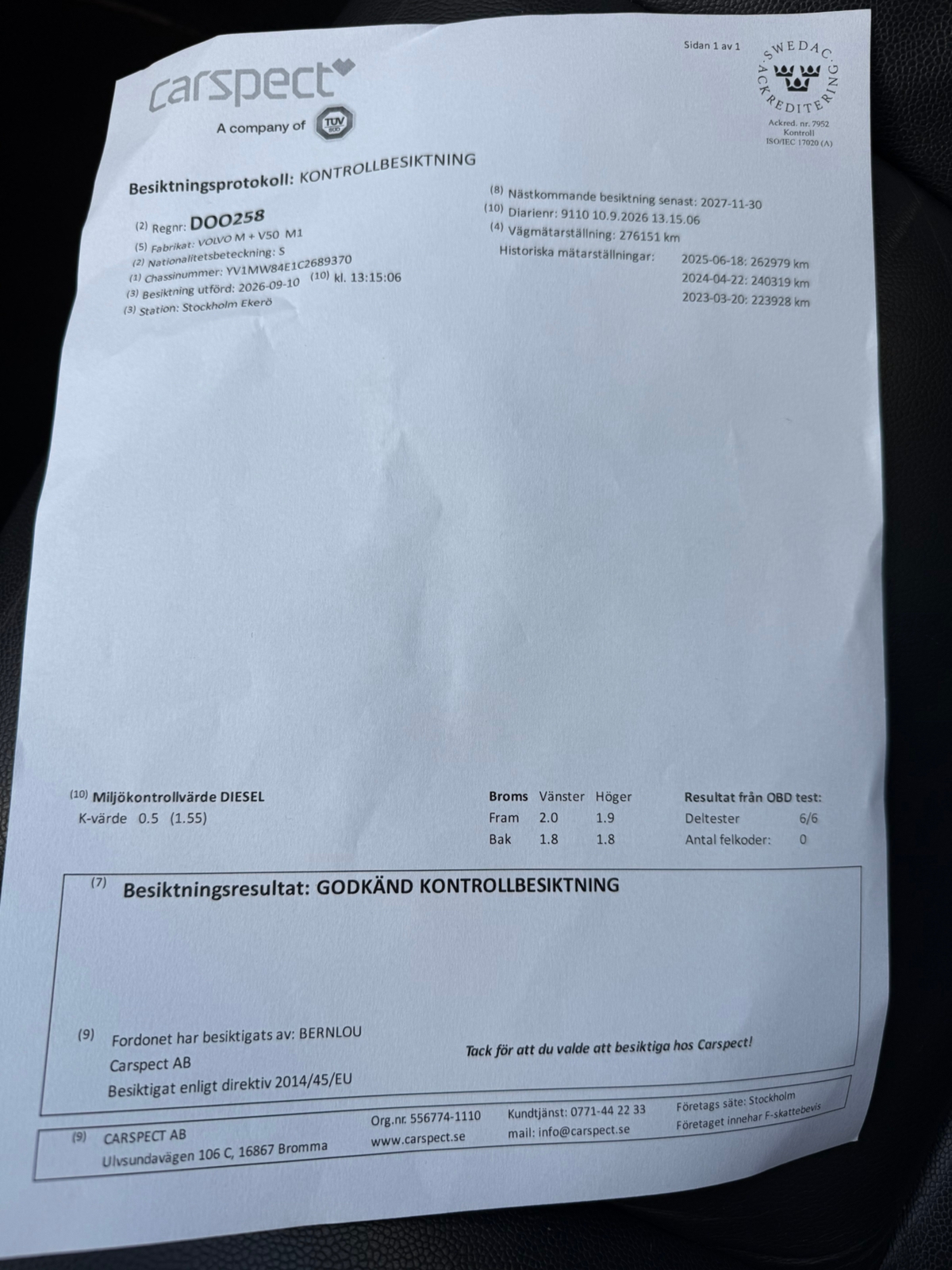 Volvo V50 D2 Manuell 2012, bild 5/7