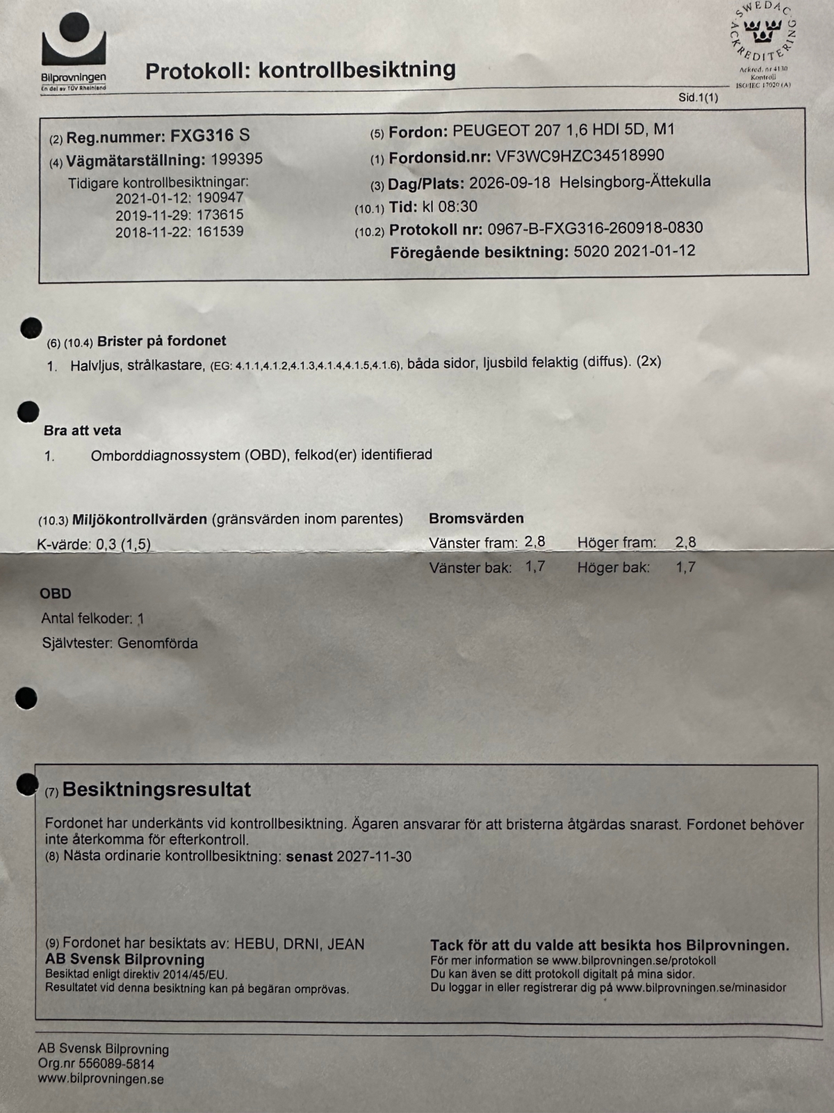 Peugeot 207 5-dörrar 1.6 HDi FAP Manuell 2009, bild 6/6