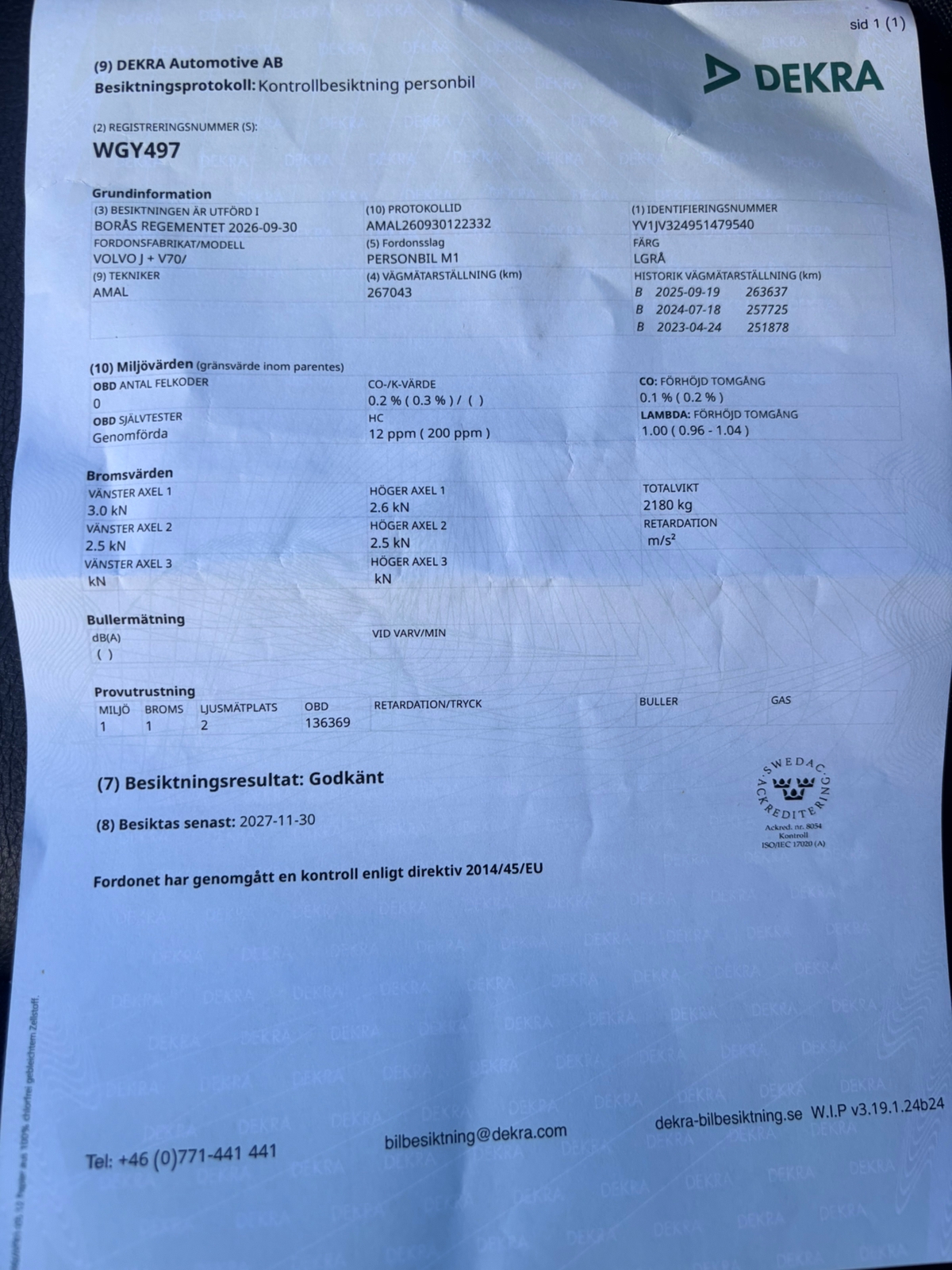 Volvo V70 2.4 Bi-Fuel CNG Automatisk 2005, bild 8/8
