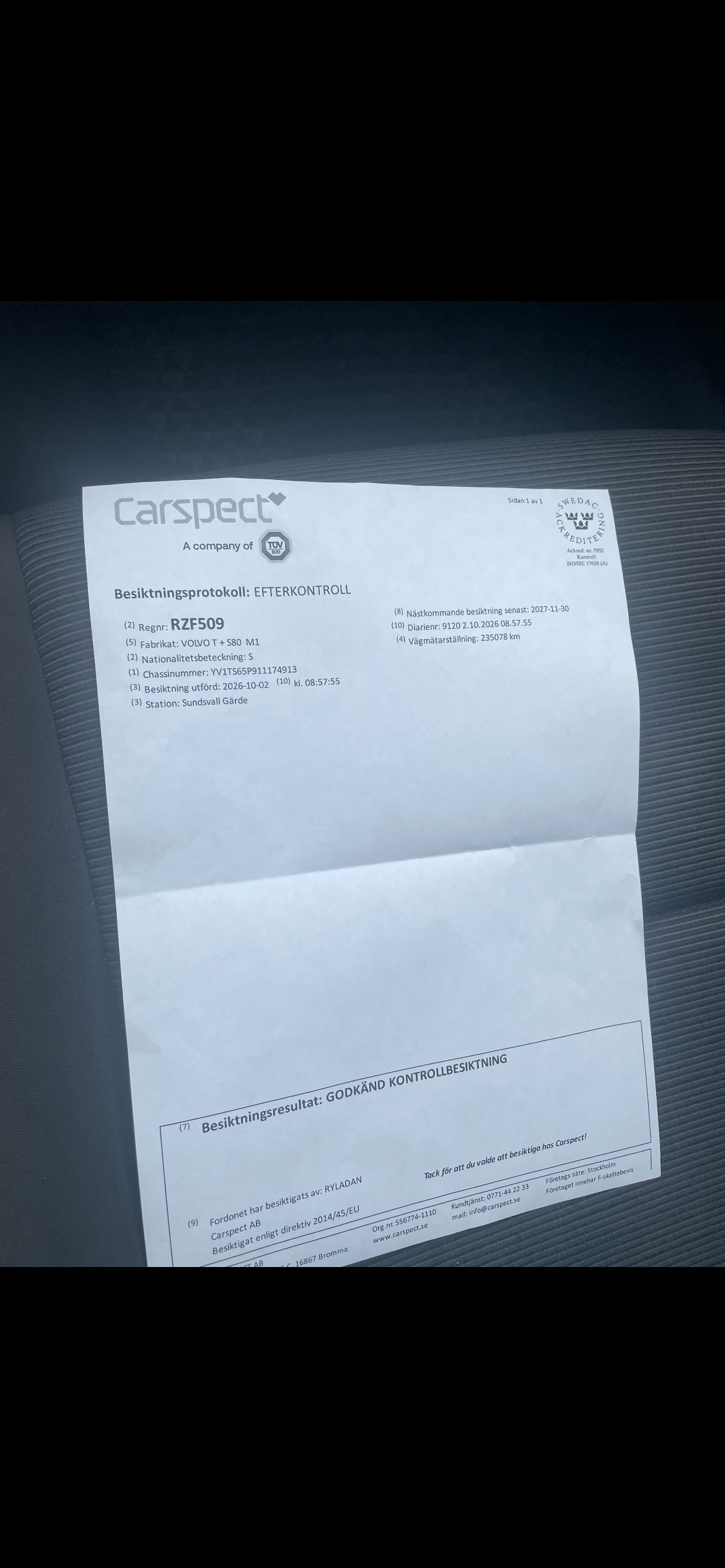 Volvo S80 2.4 Automatisk 2001, photo 7/7