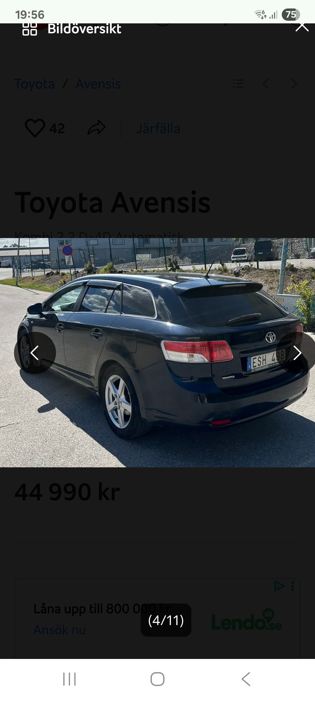 Toyota Avensis Kombi 2.2 D-4D Automatisk 2011, bild 5/6