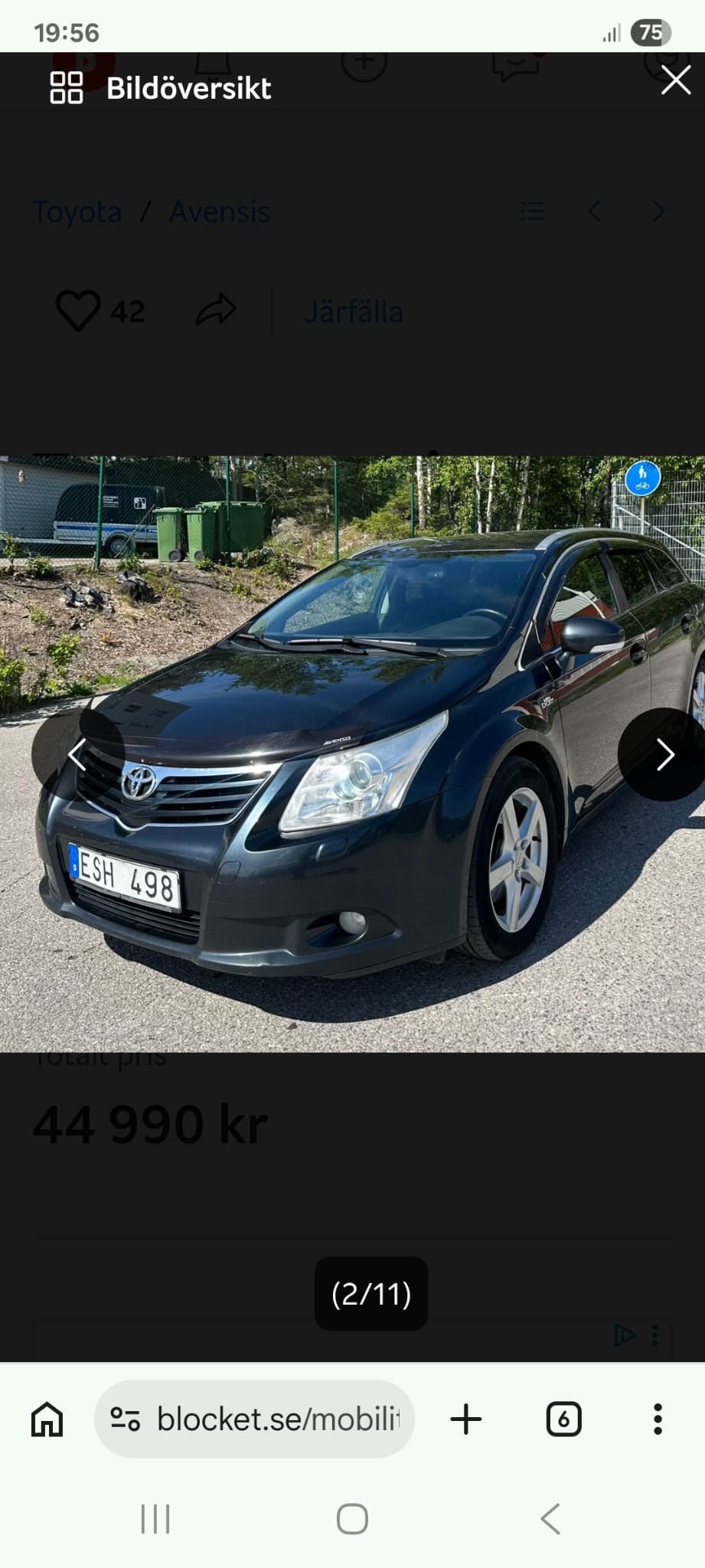 Toyota Avensis Kombi 2.2 D-4D Automatisk 2011, bild 2/6