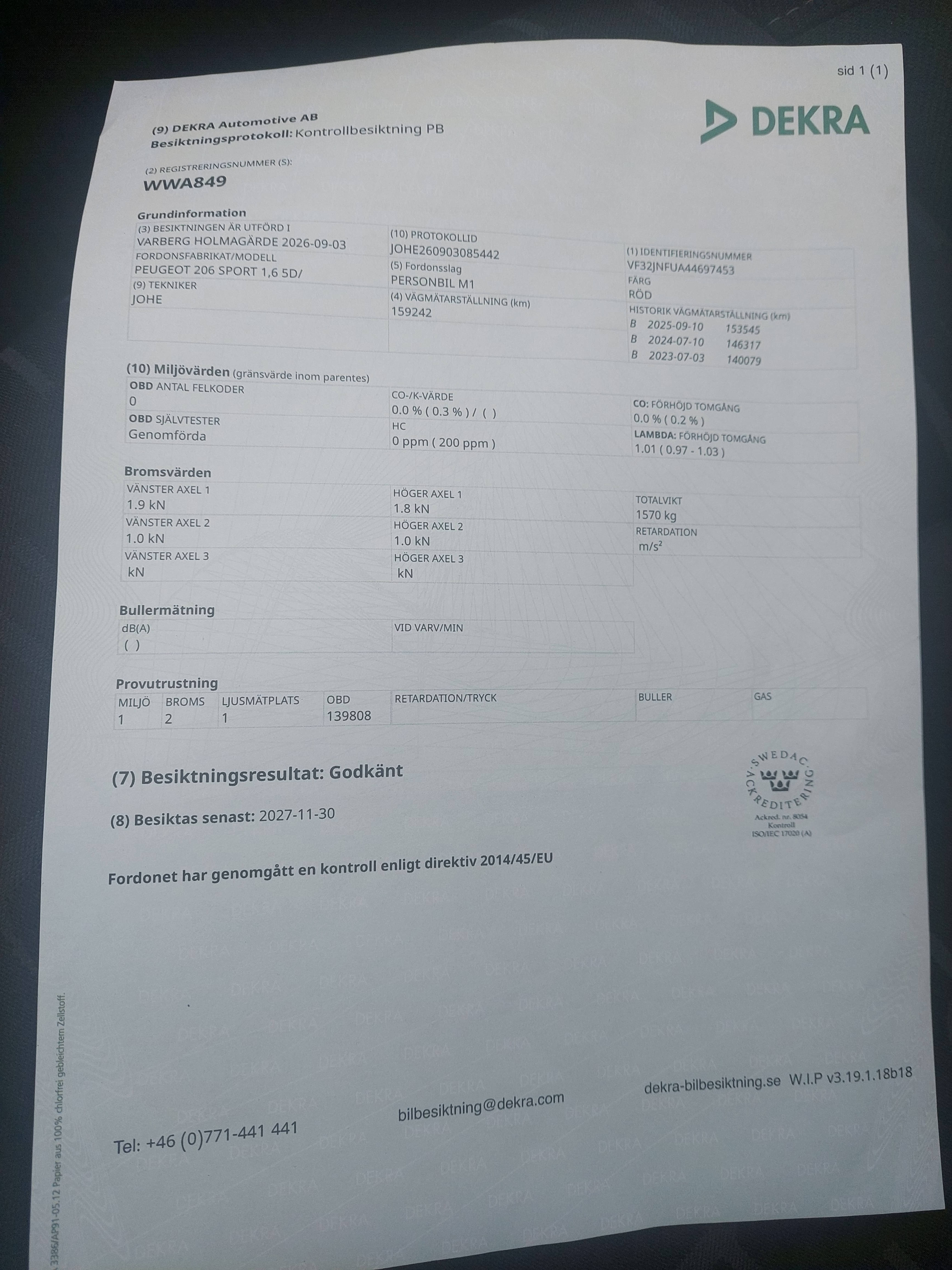 Peugeot 206 5-dörrar 1.6 Manuell 2005, photo 5/5