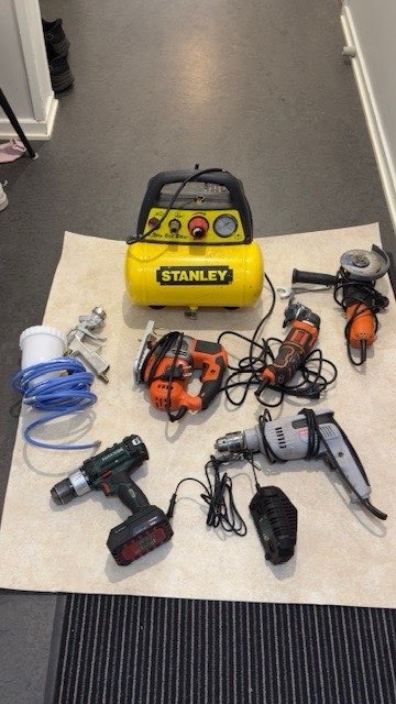 Stanley kompressor med flera elverktyg