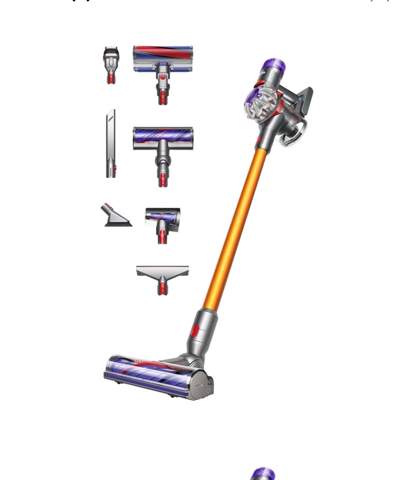 Dyson sladdlös skaftdammsugare med flera munstycken