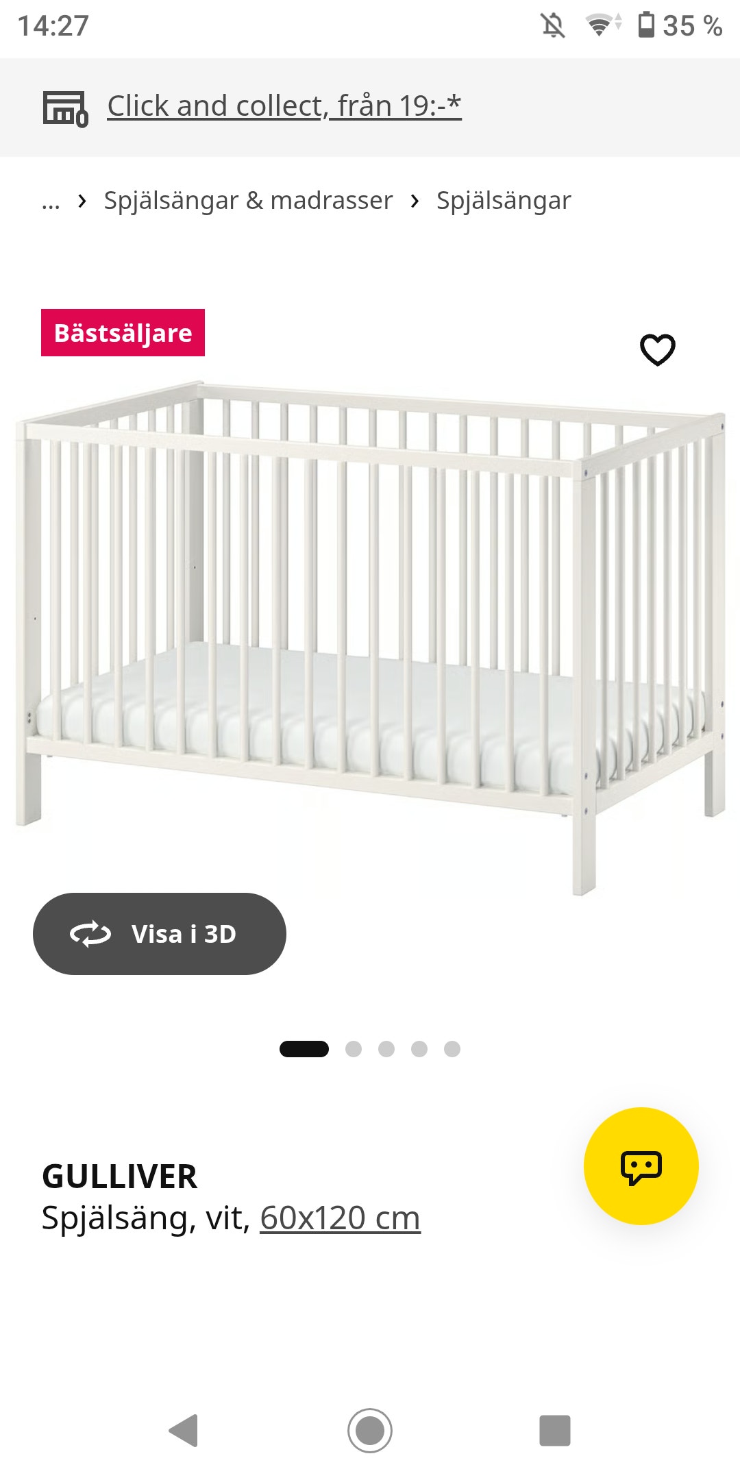 Komplett spjälsäng IKEA Gulliver