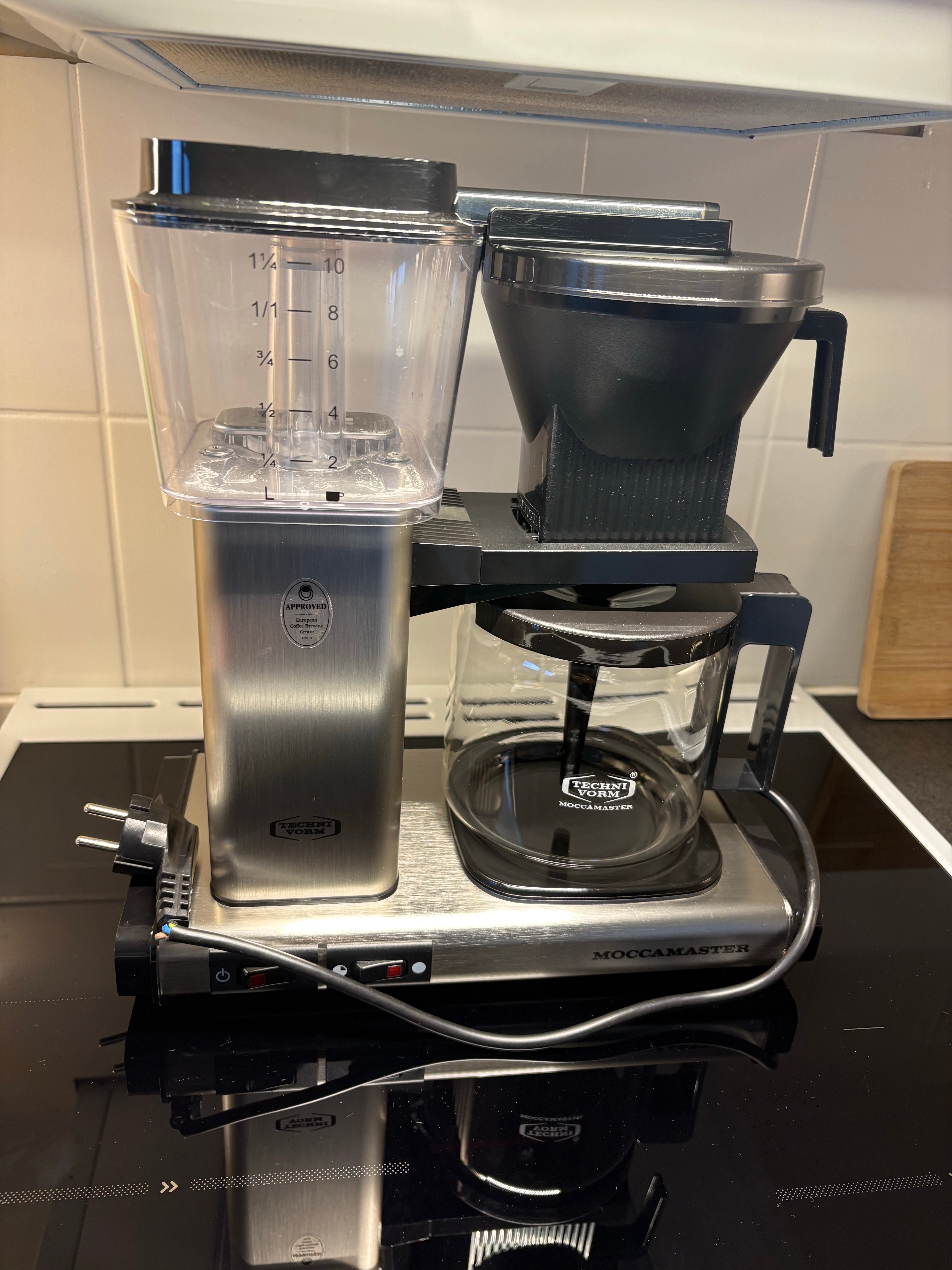 Moccamaster kaffebryggare med glaskanna rostfri