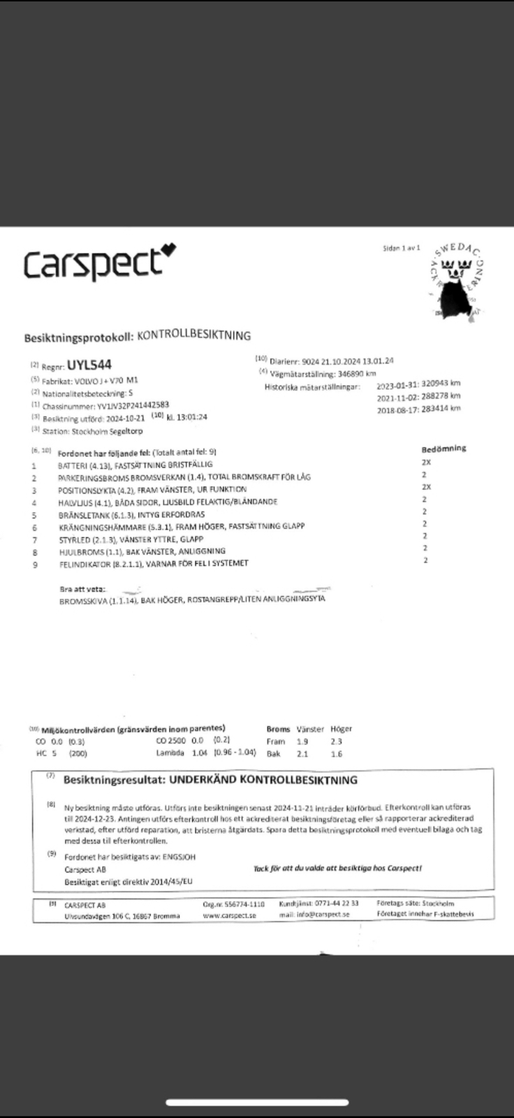 Volvo V70 2.4 Bi-Fuel CNG 2004, bild 6/6
